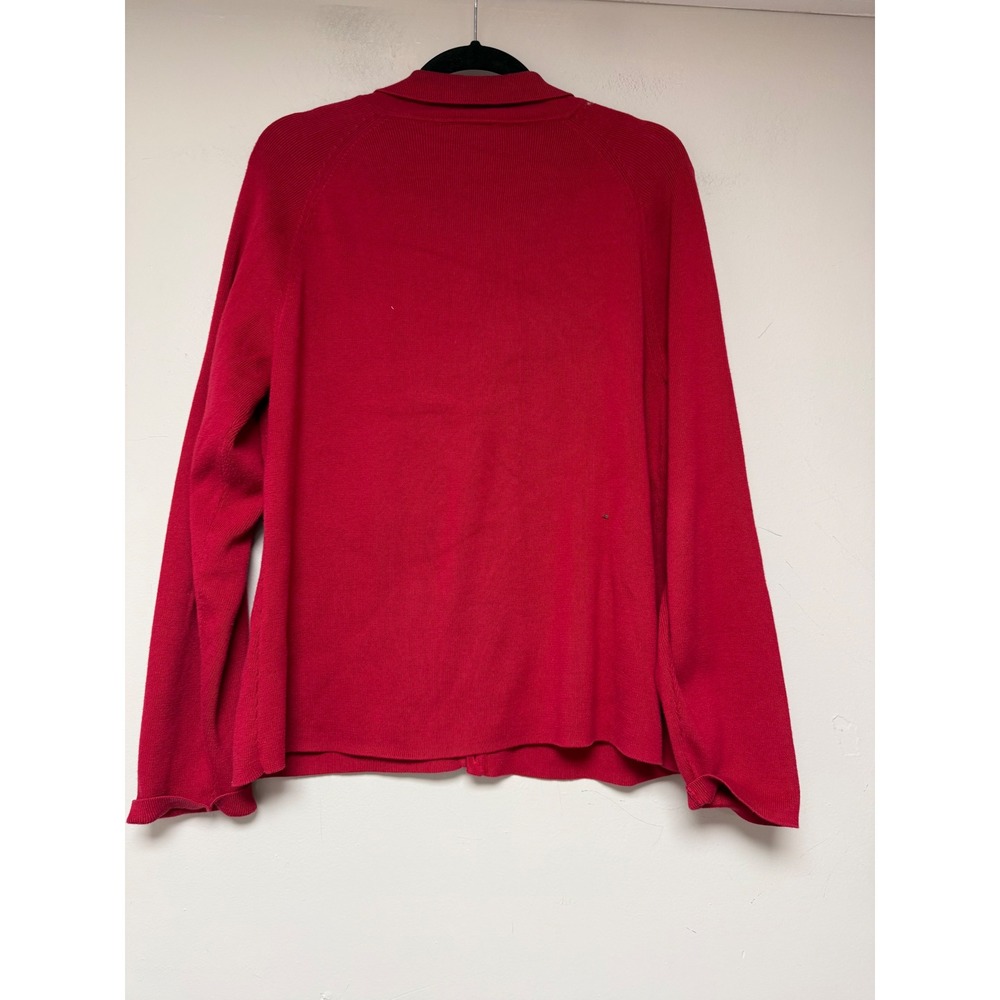 Talbots Red Button Front Collared Cardigan Sweate… - image 6